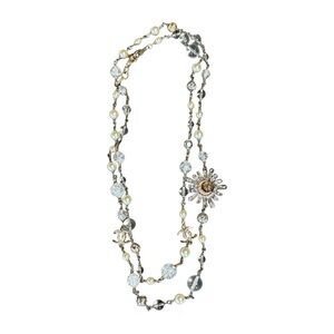 🎄SALE🎄Chanel Costume Long Necklace Moon Sun Burst Rhinestones Gold Tone Vintage